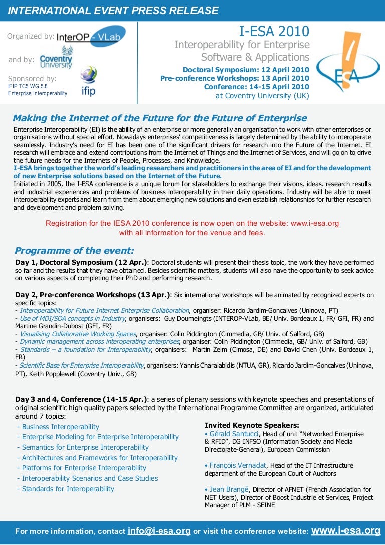Interoperability of Enterprise Software and Applications